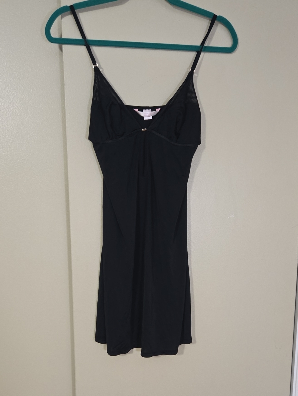 Victoria's Secret Black Slip Chemise with Adjustable Straps Size Large